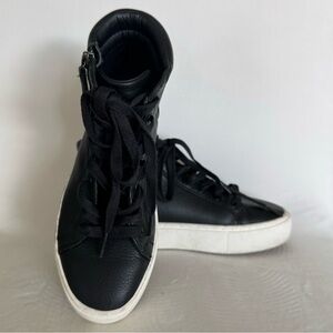 UGG Women's Olli Black Leather High Top Sneaker. Size 5.5
